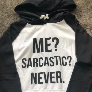 Ardene Black and White Sarcasm Hoodie